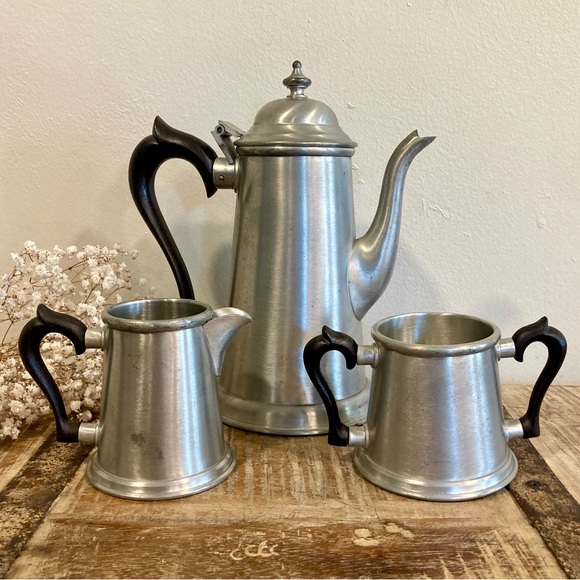 Vintage Other - Vintage Stieff Pewter P1-23 Coffee or Tea Pot with Sugar and Creamer Set